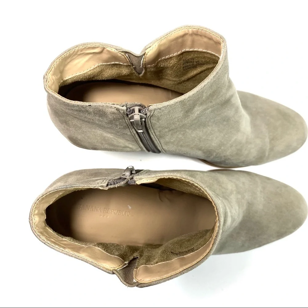 Banana Republic Ankle Boots Gray‎ Suede Zip Size 10